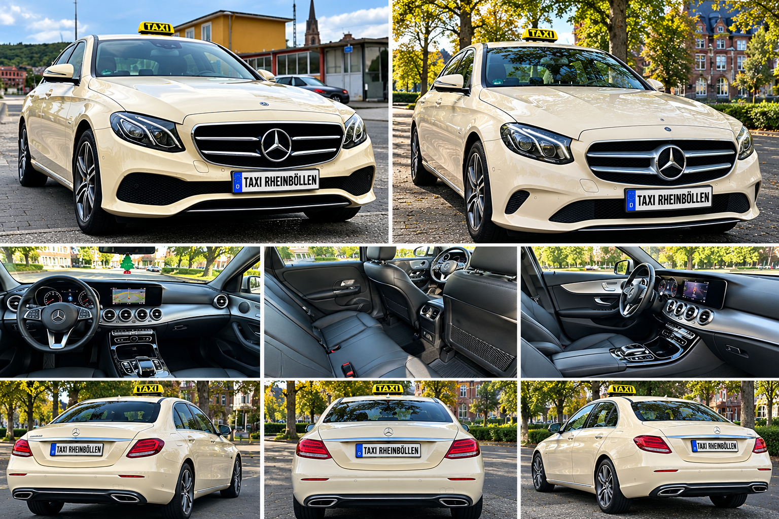 Taxi Rheinböllen – Mercedes Fahrzeuge mit Taxi Rheinböllen Beschriftung